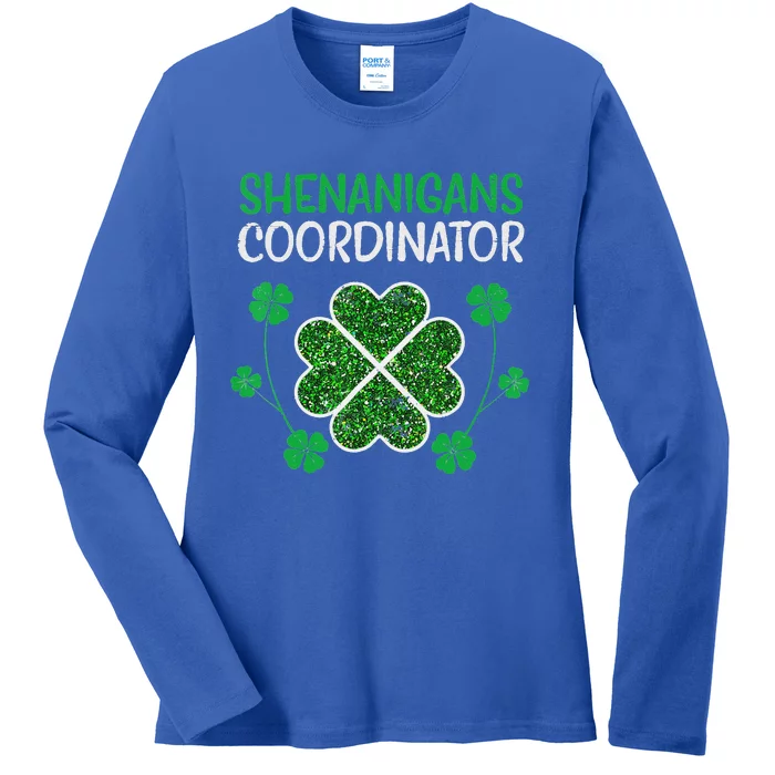 Shenanigans Coordinator Funny St Patricks Day Teacher Ladies Long Sleeve Shirt