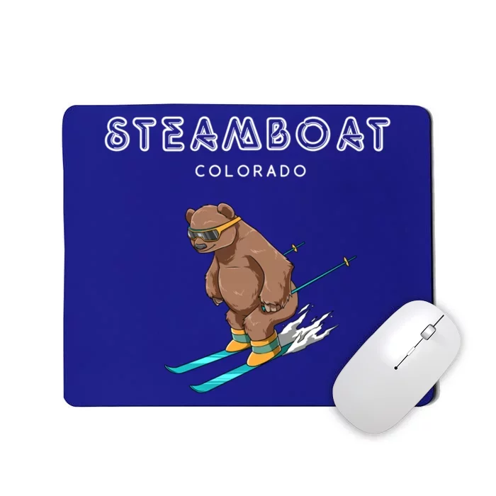 Steamboat Colorado Funny Ski Grizzly Bear Gift Mousepad