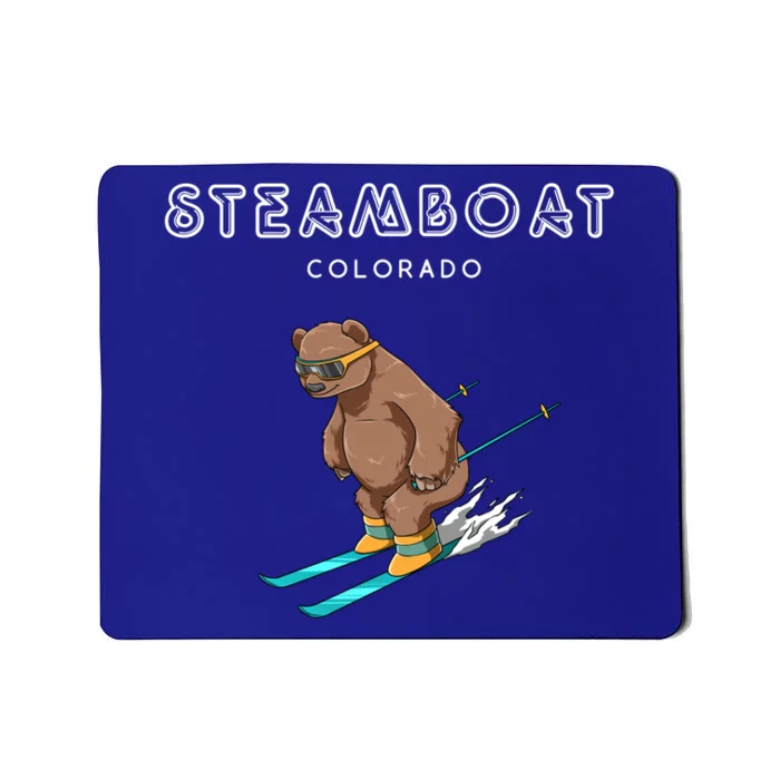 Steamboat Colorado Funny Ski Grizzly Bear Gift Mousepad