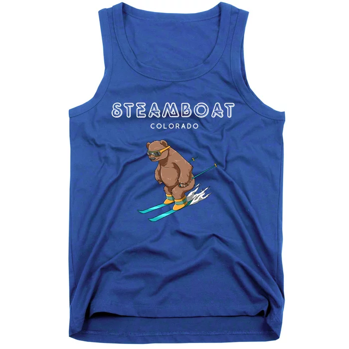 Steamboat Colorado Funny Ski Grizzly Bear Gift Tank Top