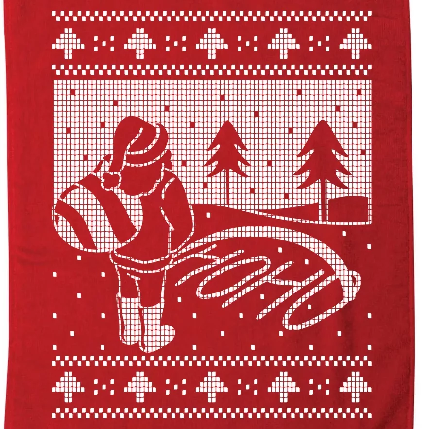 Santa Claus Funny Taking A Leak Ho Ho Ho Tree Snow Ugly Christmas Platinum Collection Golf Towel