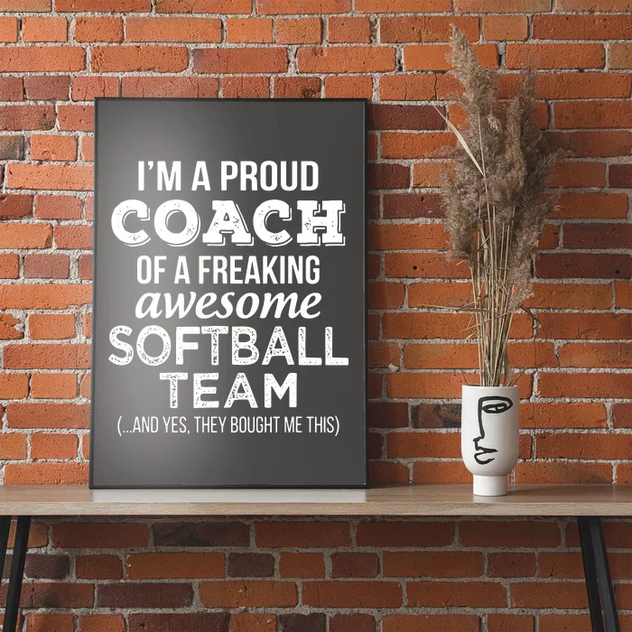 Softball Coach Funny Thank You Appreciation Gift Poster