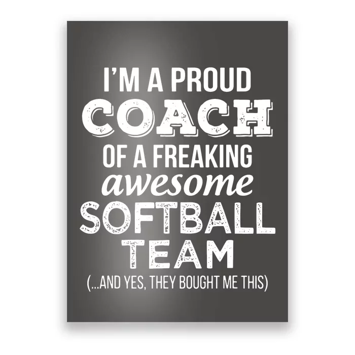 Softball Coach Funny Thank You Appreciation Gift Poster