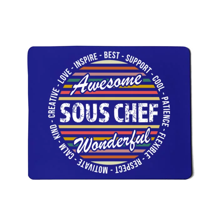 Sous Chef Funny Funny Gift Appreciation Cool Gift Mousepad