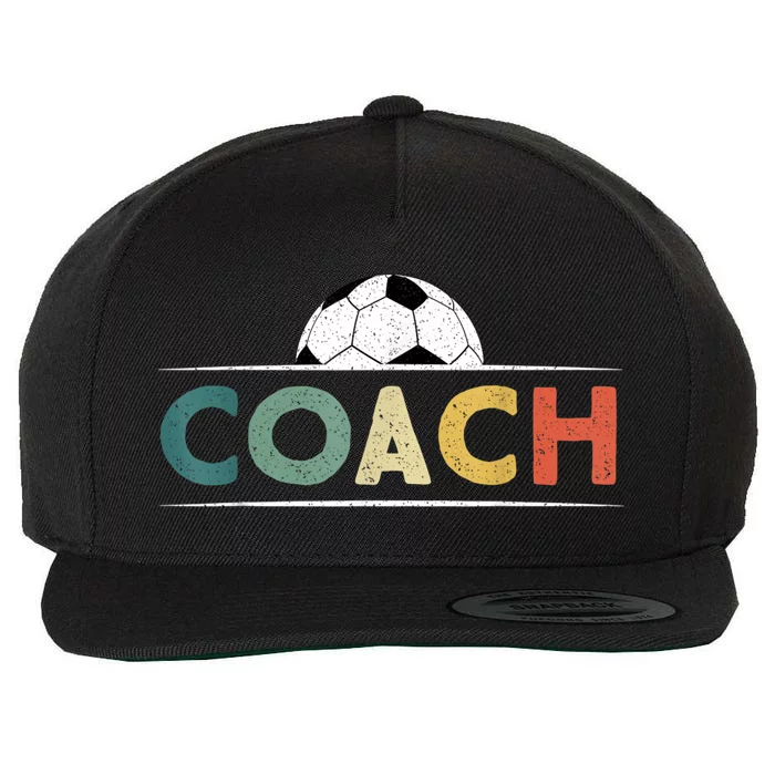 Soccer Coach Funny Retro Vintage Soccer Ball Coaching Wool Snapback Cap