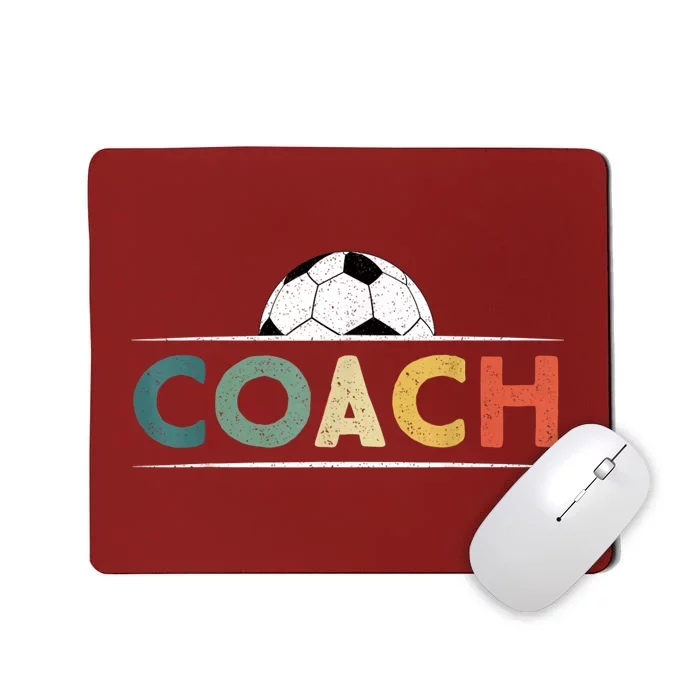 Soccer Coach Funny Retro Vintage Soccer Ball Coaching Mousepad