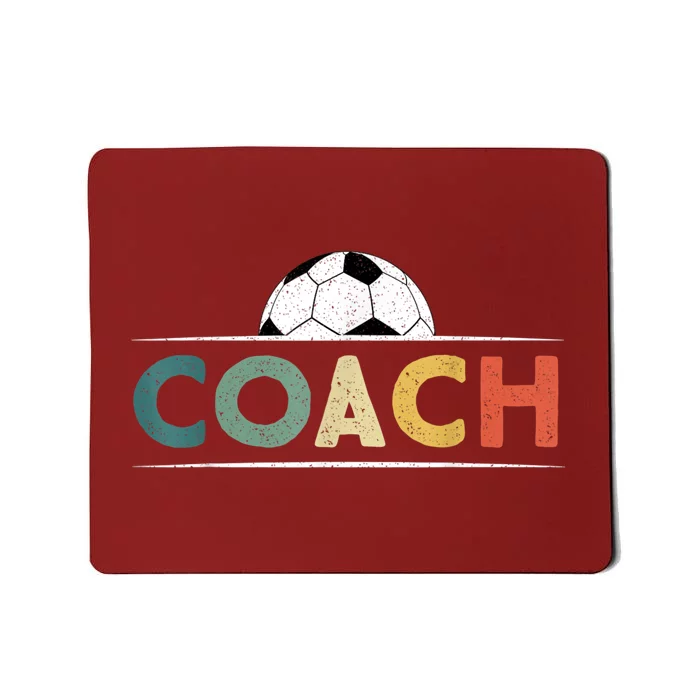 Soccer Coach Funny Retro Vintage Soccer Ball Coaching Mousepad