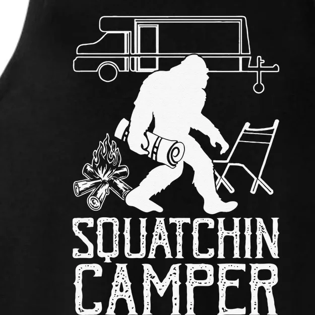 Squatchin Camper Funny Bigfoot Lover Halloween Camping Fan Gift Ladies Tri-Blend Wicking Tank