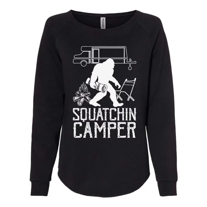 Squatchin Camper Funny Bigfoot Lover Halloween Camping Fan Gift Womens California Wash Sweatshirt