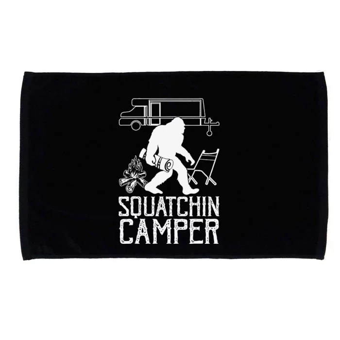 Squatchin Camper Funny Bigfoot Lover Halloween Camping Fan Gift Microfiber Hand Towel