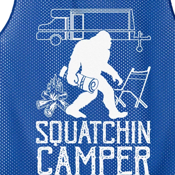 Squatchin Camper Funny Bigfoot Lover Halloween Camping Fan Gift Mesh Reversible Basketball Jersey Tank