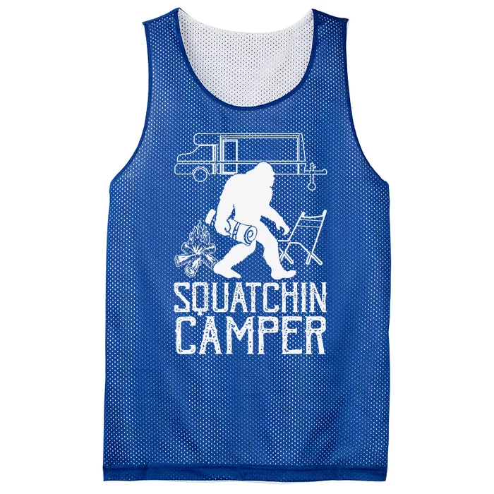 Squatchin Camper Funny Bigfoot Lover Halloween Camping Fan Gift Mesh Reversible Basketball Jersey Tank