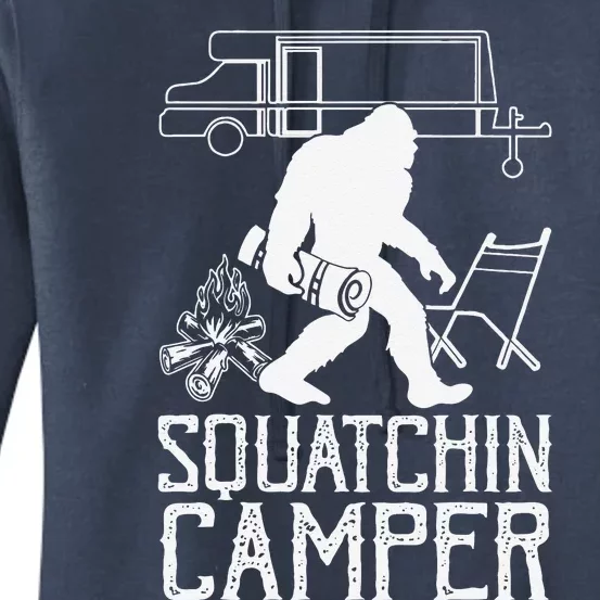 Squatchin Camper Funny Bigfoot Lover Halloween Camping Fan Gift Women's Pullover Hoodie