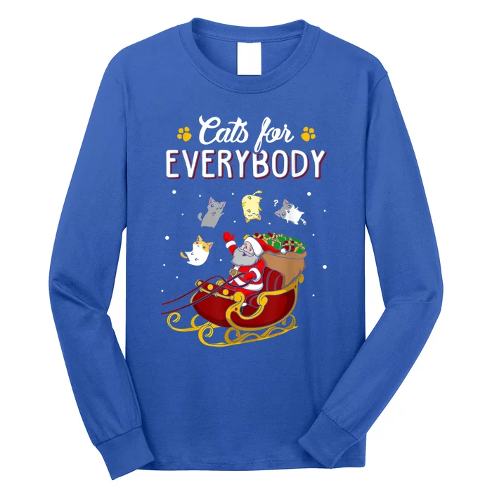 Santa Cats For Everybody Ugly Christmas Sweater Cat Lover Great Gift Long Sleeve Shirt