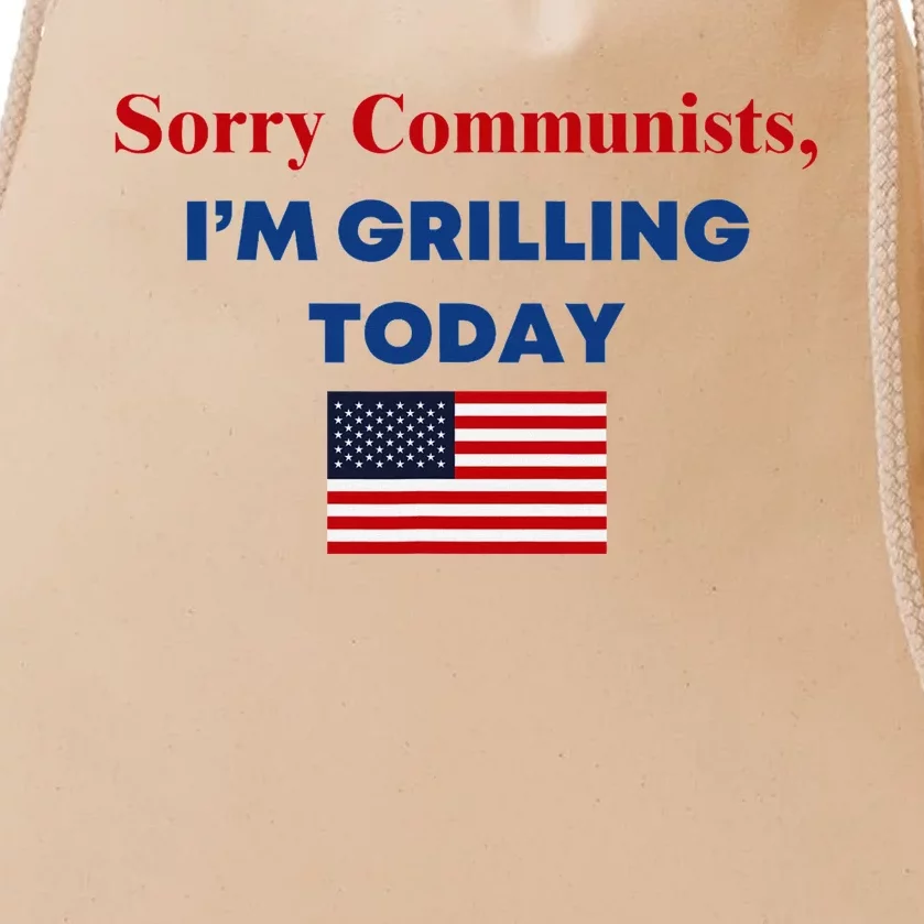 Sorry Communists Funny Grilling Day Design Drawstring Bag