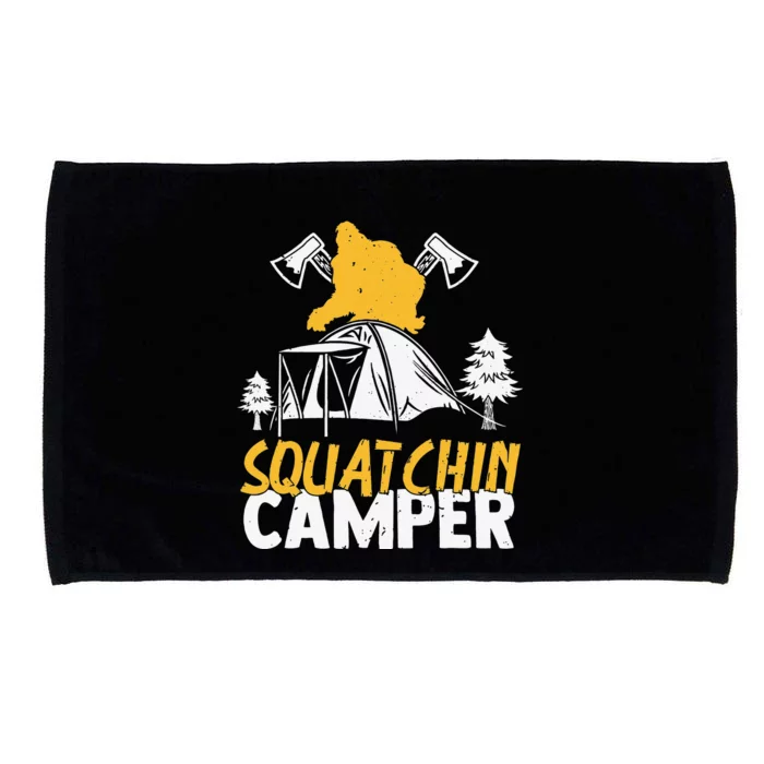 Squatchin Camper Funny Bigfoot Lover Halloween Camping Fan Microfiber Hand Towel