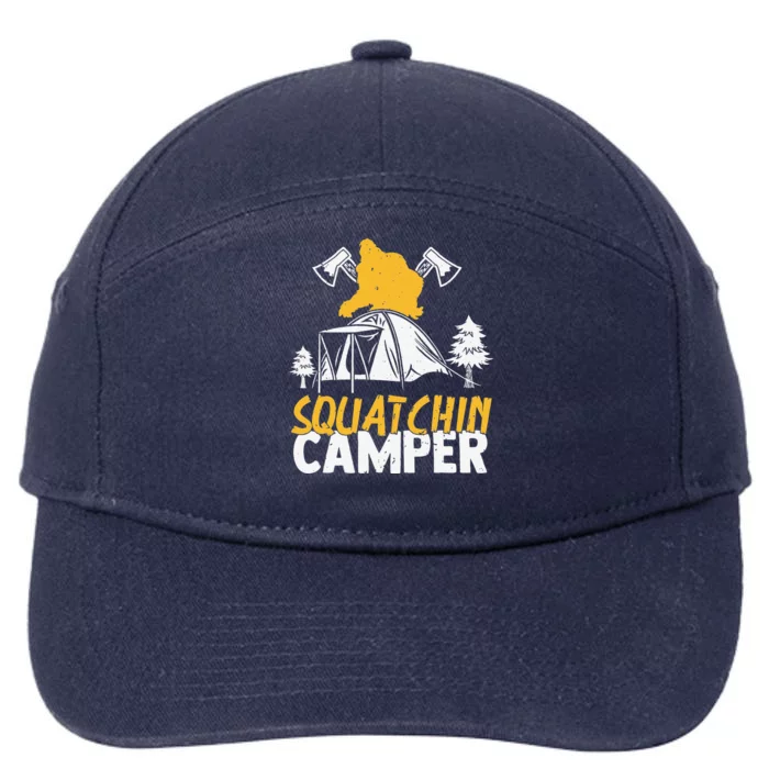 Squatchin Camper Funny Bigfoot Lover Halloween Camping Fan 7-Panel Snapback Hat