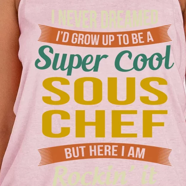 Sous Chef Funny Gift Funny Appreciation Gift Women's Knotted Racerback Tank