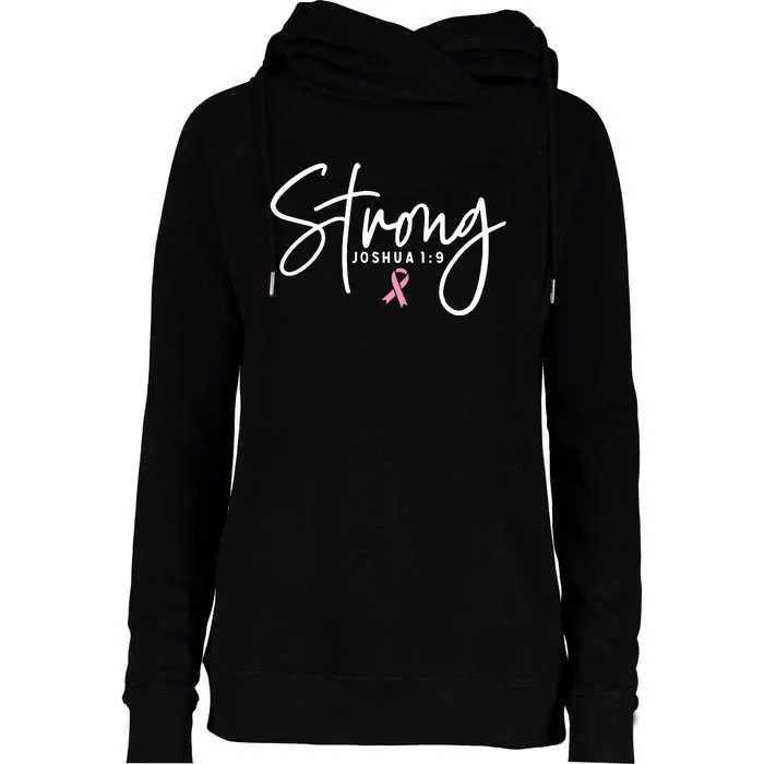 Strong Christian Faith Breast Cancer Survivor Awareness Month Womens Funnel Neck Pullover Hood