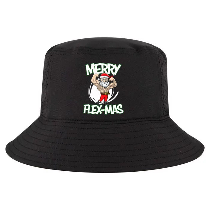 Santa Claus Flexing Merry Flex Mas Beard Funny Saying Design Cool Comfort Performance Bucket Hat