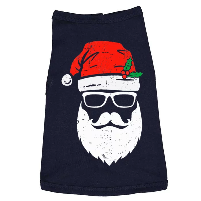 Santa Claus Face Sunglasses with Hat Beard Christmas Doggie Tank