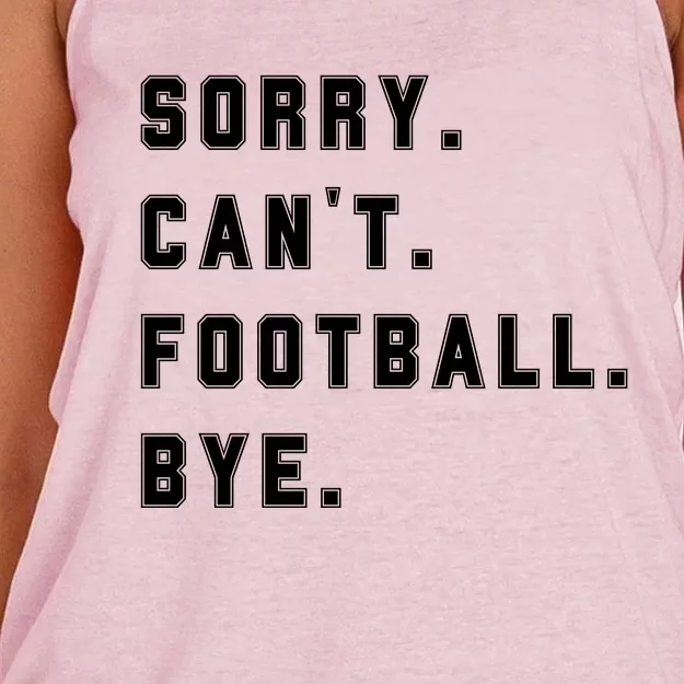 Sorry Cant Football Bye Women's Knotted Racerback Tank