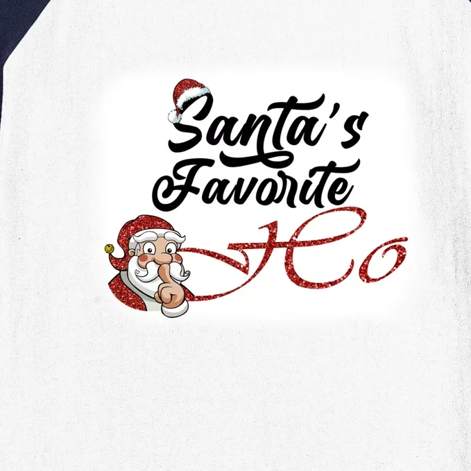 Santa Claus Favorite Ho's Bleached Gift Baseball Sleeve Shirt