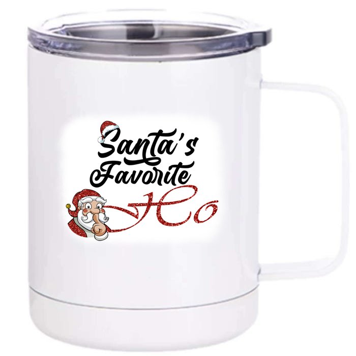 Santa Claus Favorite Ho's Bleached Gift Front & Back 12oz Stainless Steel Tumbler Cup