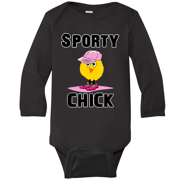 Sporty Chick Fun Womens Sports Cute Pink Softball Cap Shoes Baby Long Sleeve Bodysuit