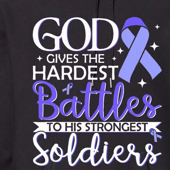 Stomach Cancer Fighter Survivor Periwinkle Ribbon Premium Hoodie