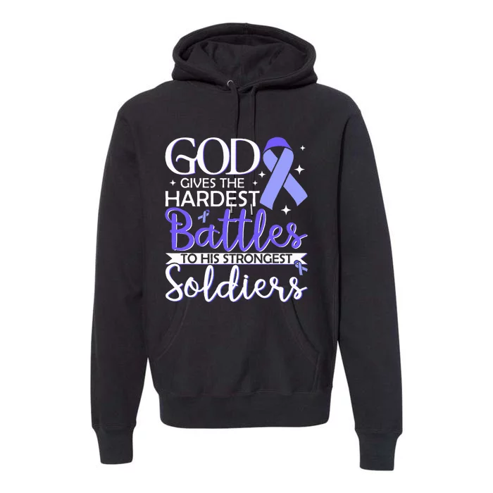 Stomach Cancer Fighter Survivor Periwinkle Ribbon Premium Hoodie