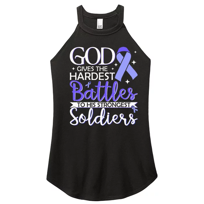 Stomach Cancer Fighter Survivor Periwinkle Ribbon Women’s Perfect Tri Rocker Tank