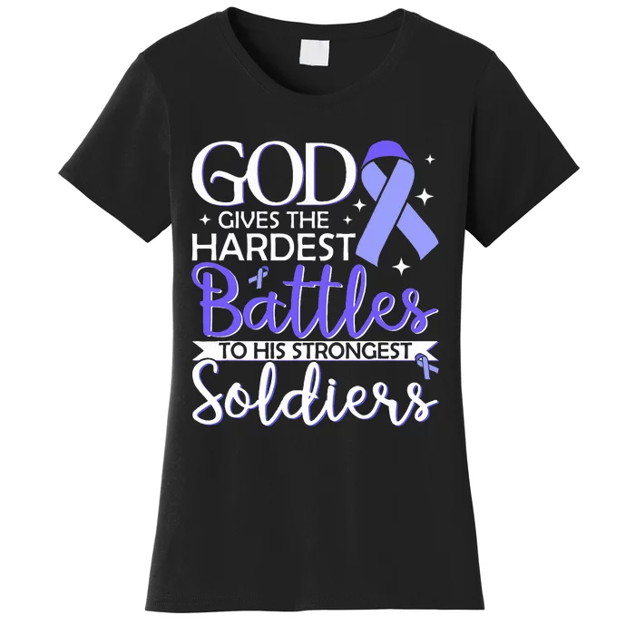 Stomach Cancer Fighter Survivor Periwinkle Ribbon Women's T-Shirt