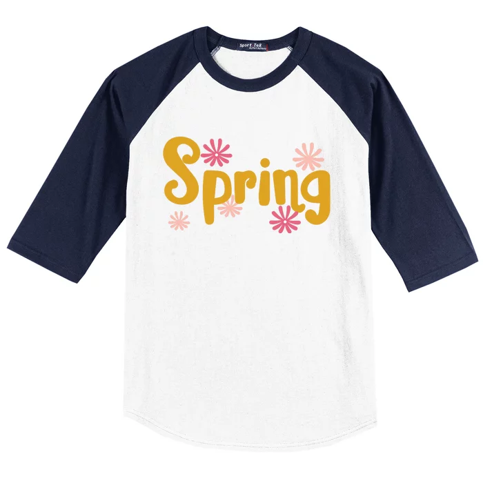 Spring Cute Floral Season Baseball Sleeve Shirt