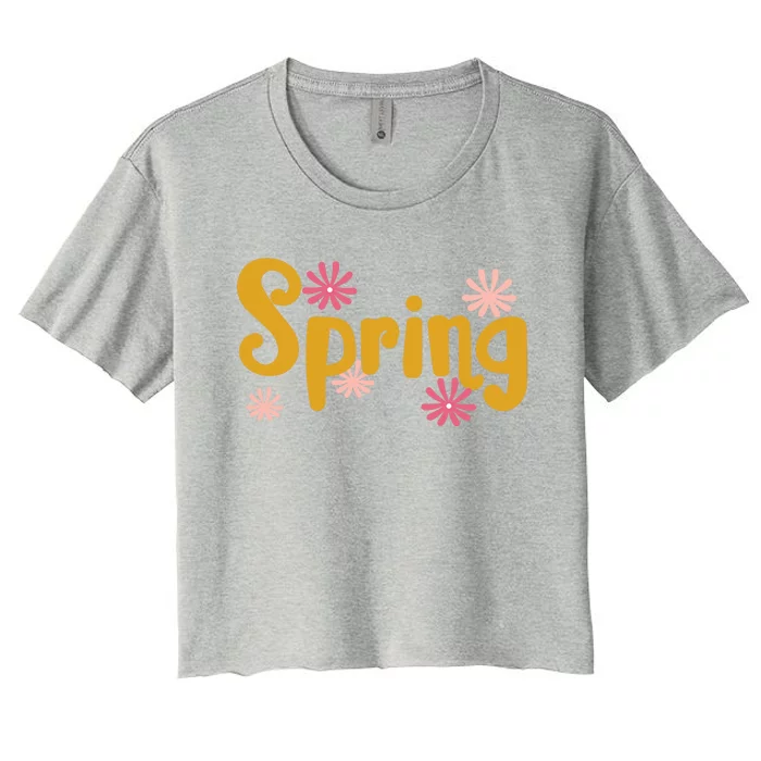 Spring Cute Floral Season Women's Crop Top Tee