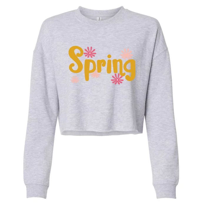 Spring Cute Floral Season Cropped Pullover Crew