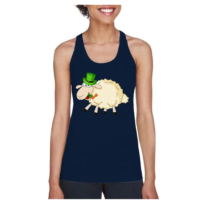 Sheep Celebrate Festival Of St. Patrick Green Gift Women's Racerback Tank