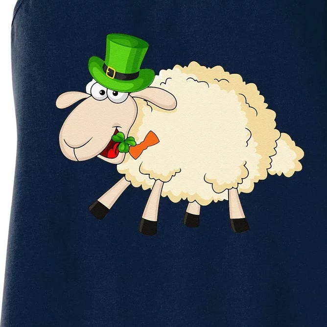 Sheep Celebrate Festival Of St. Patrick Green Gift Women's Racerback Tank