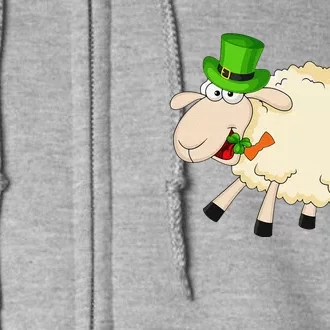 Sheep Celebrate Festival Of St. Patrick Green Gift Full Zip Hoodie