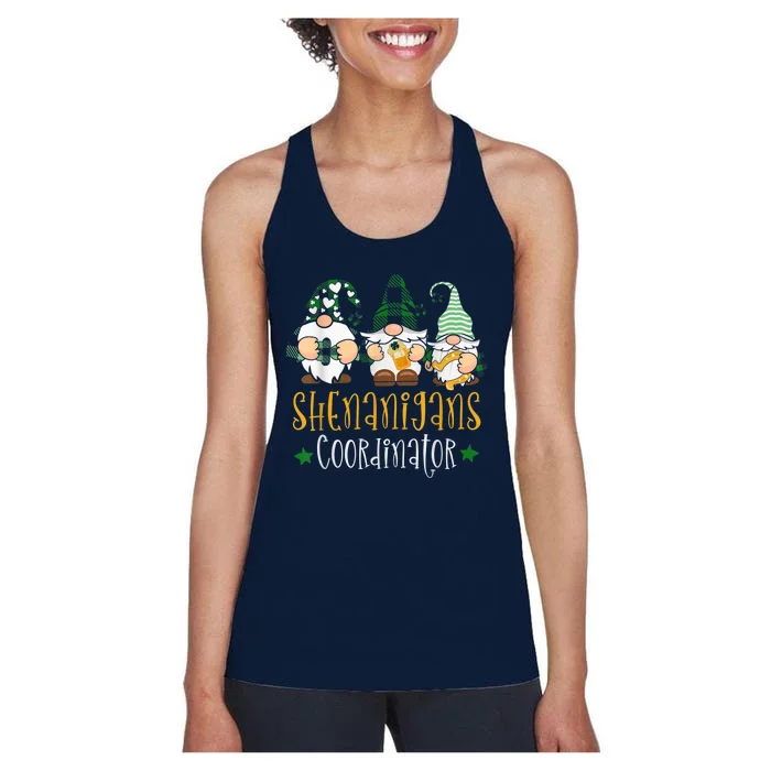 Shenanigans Coordinator Funny St Patricks Day Teacher Women's Racerback Tank