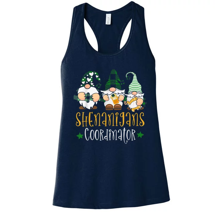 Shenanigans Coordinator Funny St Patricks Day Teacher Women's Racerback Tank