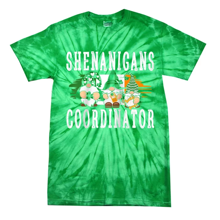 Shenanigans Coordinator Funny St Patricks Day Teacher Raglan Baseball Tee Tie-Dye T-Shirt