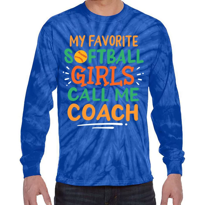 Softball Coach Gift Tie-Dye Long Sleeve Shirt