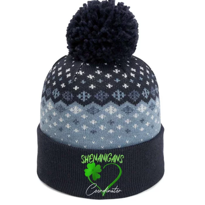 Shenanigans Coordinator Green Heart Shamrock St Patricks Day The Baniff Cuffed Pom Beanie