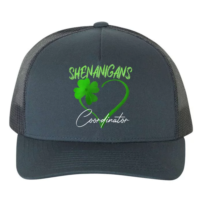 Shenanigans Coordinator Green Heart Shamrock St Patricks Day Yupoong Adult 5-Panel Trucker Hat