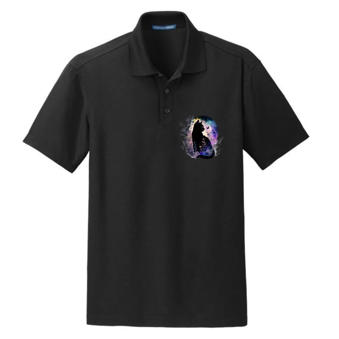 Space Cat Galaxy Cat Funny For Cat Dad Cat Mom Cat Lover Cat Alien Ufo Dry Zone Grid Performance Polo