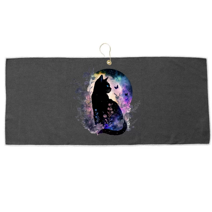 Space Cat Galaxy Cat Funny For Cat Dad Cat Mom Cat Lover Cat Alien Ufo Large Microfiber Waffle Golf Towel