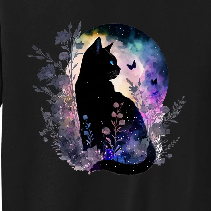 Space Cat Galaxy Cat Funny For Cat Dad Cat Mom Cat Lover Cat Alien Ufo Tall Sweatshirt