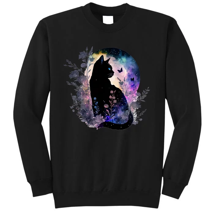 Space Cat Galaxy Cat Funny For Cat Dad Cat Mom Cat Lover Cat Alien Ufo Tall Sweatshirt