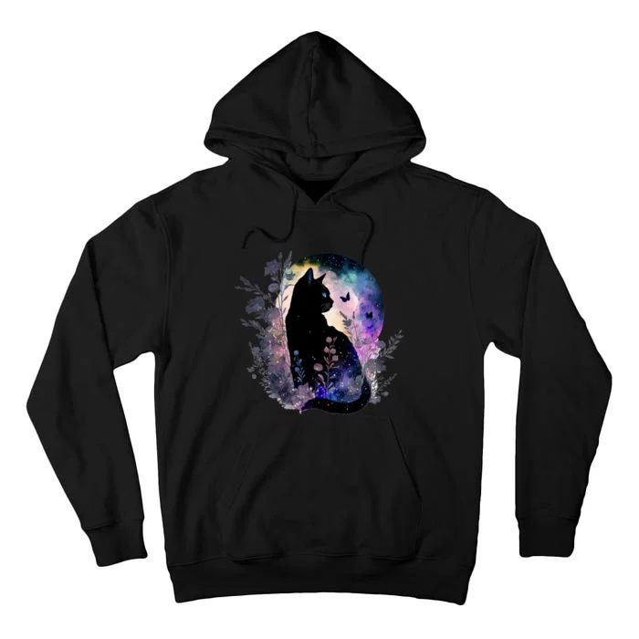 Space Cat Galaxy Cat Funny For Cat Dad Cat Mom Cat Lover Cat Alien Ufo Tall Hoodie